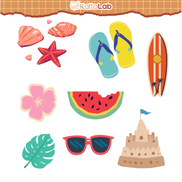 Sticker Sheet: ¡Siente la brisa marina con nuestros stickers tropicales!