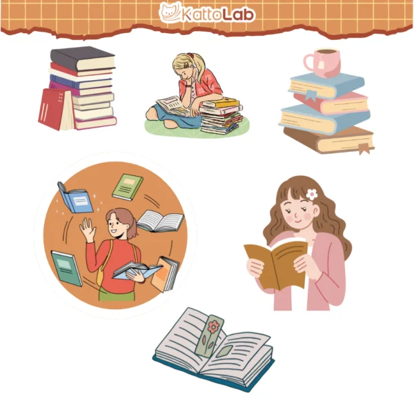 Sticker Sheet: ¡Sumérgete en un mundo de historias con nuestros stickers de lectura!